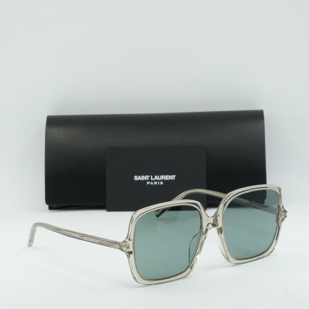 Saint Laurent SL591 003 Square Sunglasses - Beige - Picture 4 of 8
